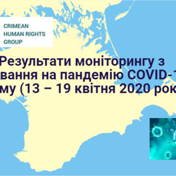 Результати моніторингу з реагування на пандемію COVID-19 у Криму (13 – 19 квітня 2020 року)