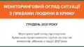 Моніторинговий огляд ситуації з правами людини у Криму за грудень 2021